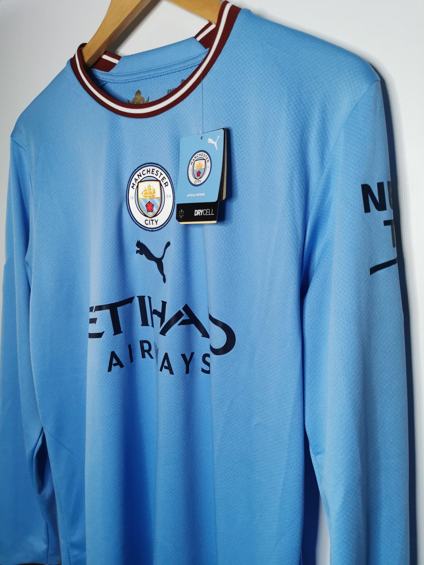 2022 Man City Home Long Sleeve Haaland 9, Medium, BNWT - footballshirts.ie