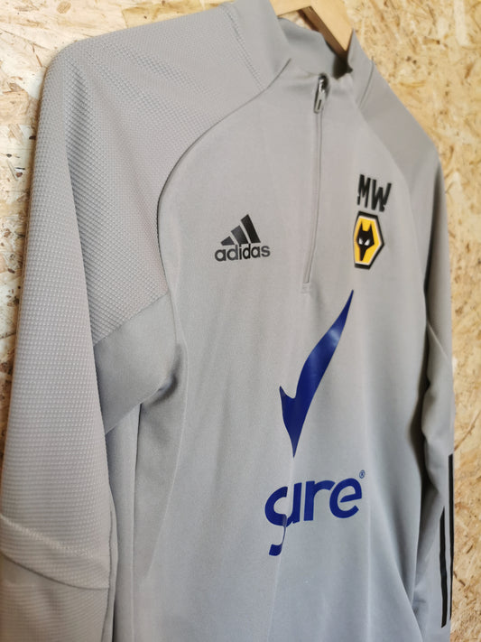 Authentic Wolves 2019 Adidas Long Sleeve Staff Issued Kitroom Issued Football Training Top 'MW' (Image 2)