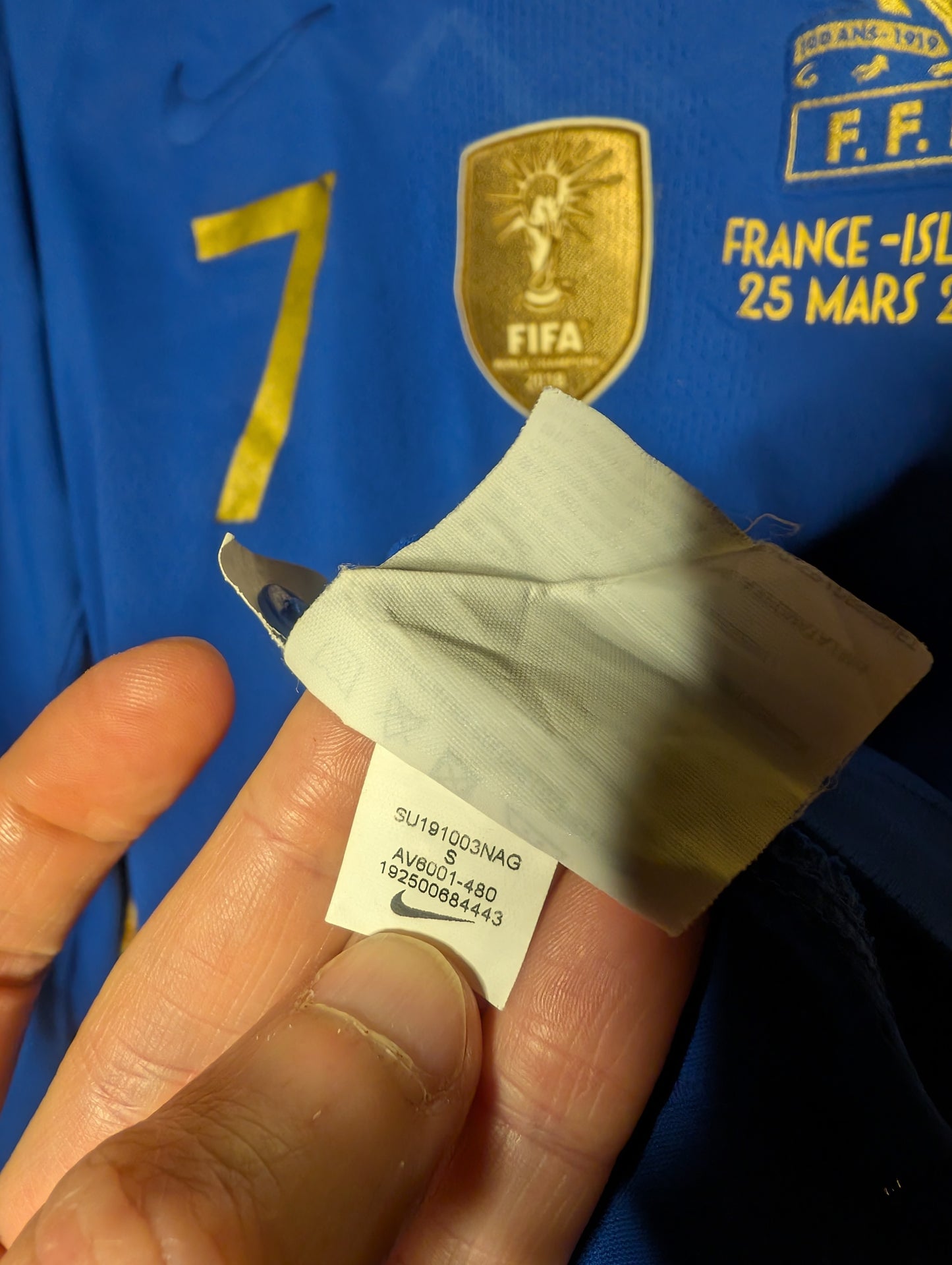 Authentic France 2019 Nike Home Centenary Limited Edition Long Sleeve 'Griezmann 7' Player Spec Football Shirt - Image 5