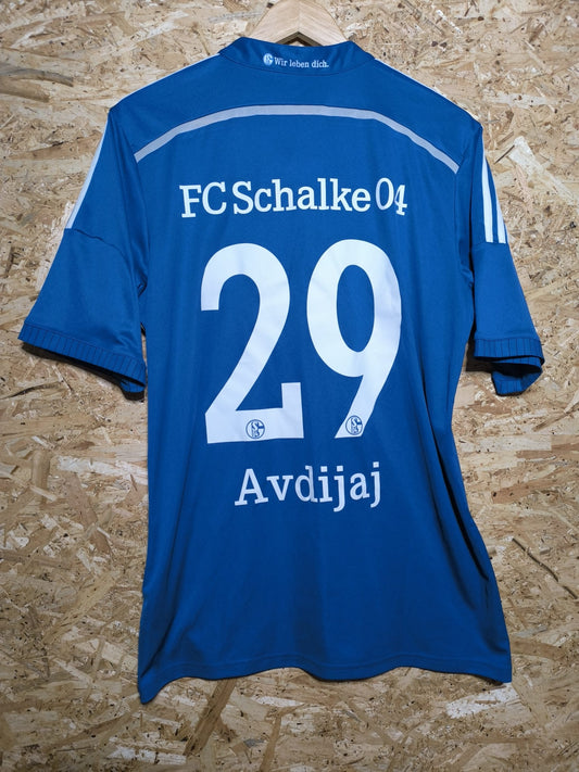 Authentic Schalke 2014 Adidas Home Short Sleeve Football Shirt 'Avdijaj 29' (Rear View)