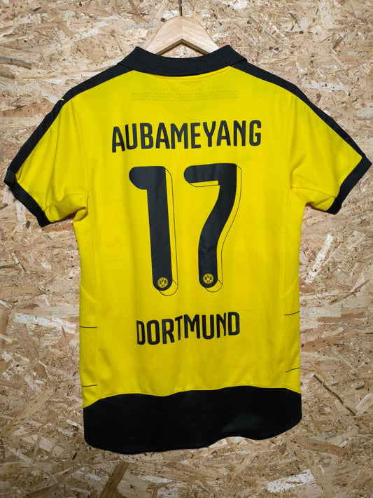 Authentic 2016 Dortmund Home 'Aubameyang 17' (Rear View)