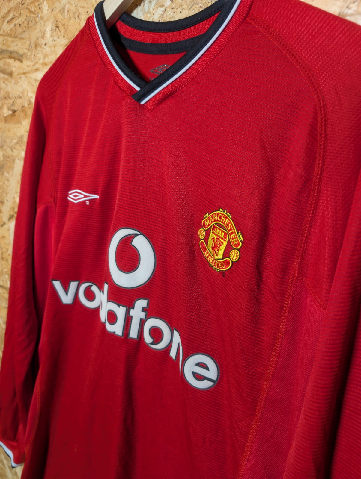 2000 Man United Home Long Sleeve 'Beckham 7', Medium