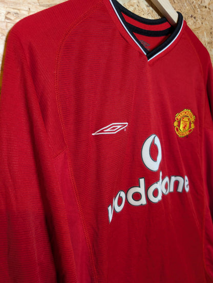 2000 Man United Home Long Sleeve 'Beckham 7', Medium