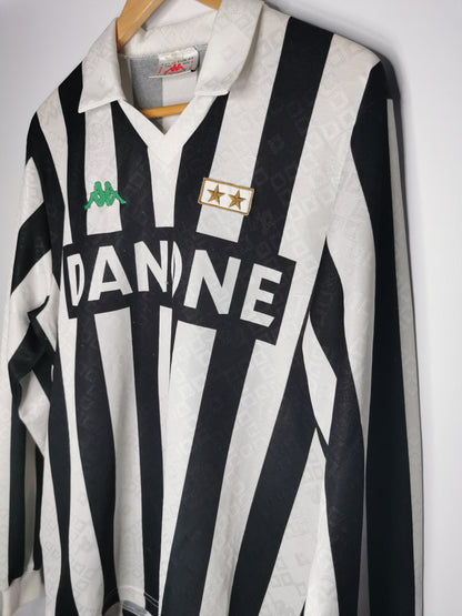 1993 Juventus Home Long Sleeve Player Spec #10, Large (fits Medium)