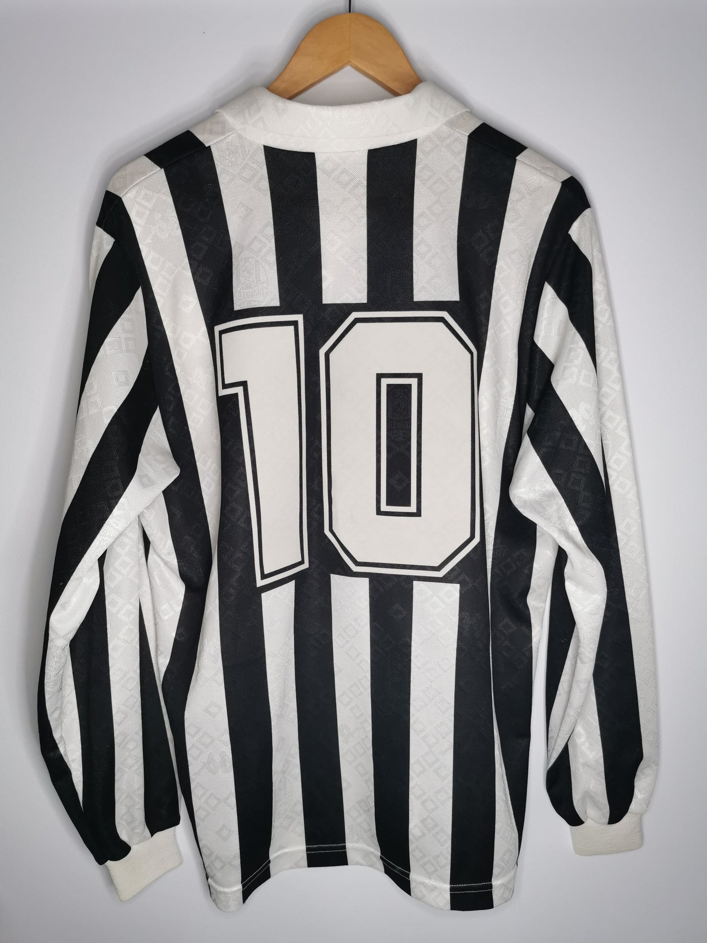 1993 Juventus Home Long Sleeve Player Spec #10, Large (fits Medium)