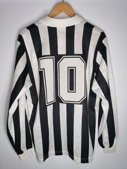 1993 Juventus Home Long Sleeve Player Spec #10, Large (fits Medium)