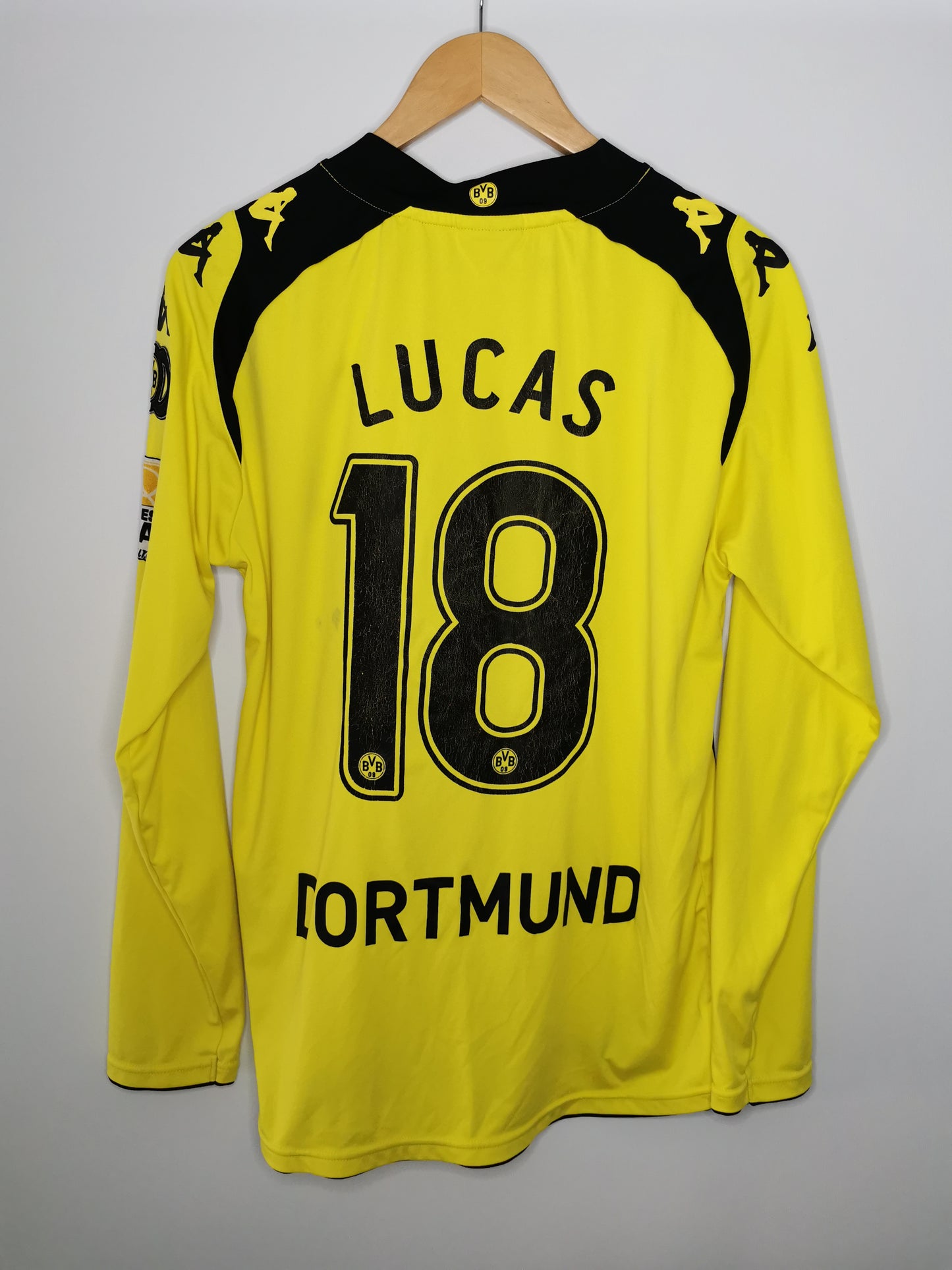 2009 Dortmund Home Match Issued Long Sleeve 'Lucas 18', Large
