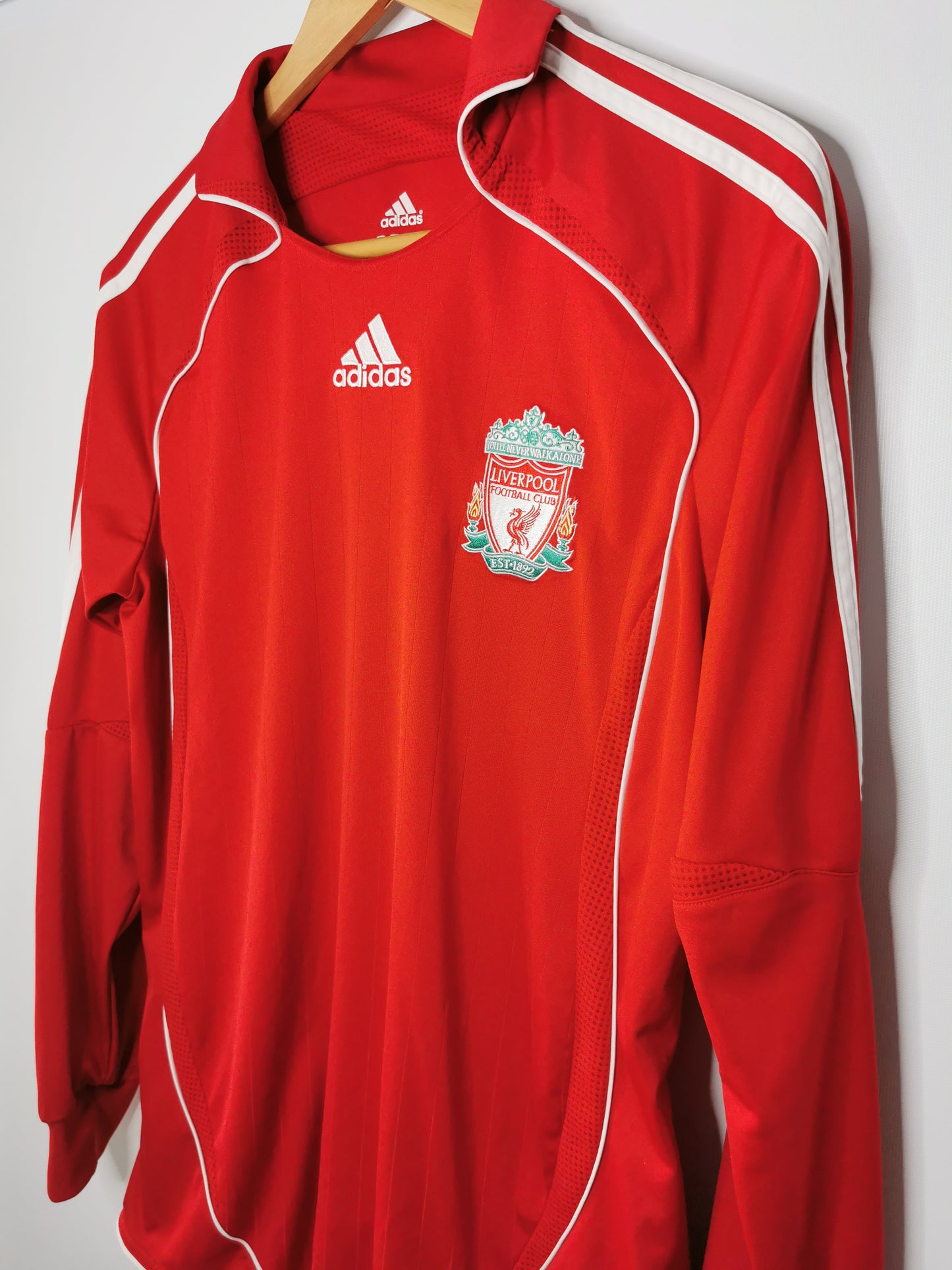 2006 Liverpool Home Long Sleeve Player Spec Sponsorless, Medium