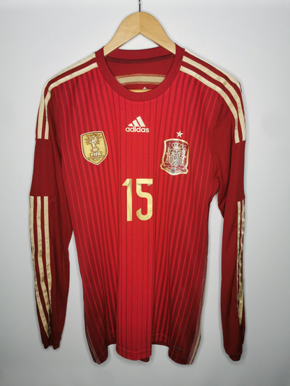 2014 Spain Home Long Sleeve Kitroom Issue 'Ramos 15', Size 6 (Medium)