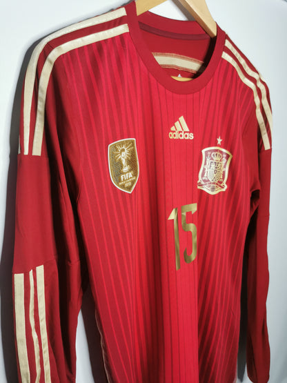 2014 Spain Home Long Sleeve Kitroom Issue 'Ramos 15', Size 6 (Medium)