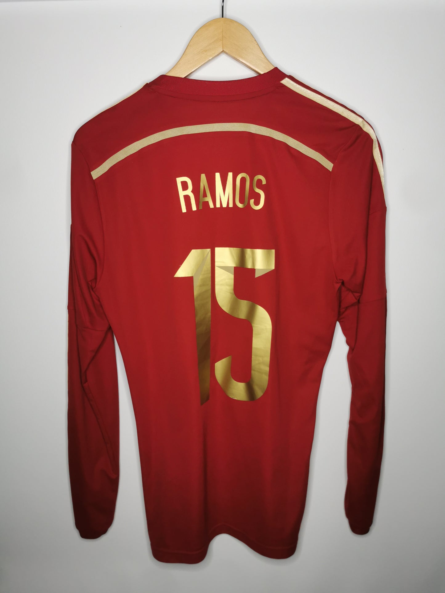 2014 Spain Home Long Sleeve Kitroom Issue 'Ramos 15', Size 6 (Medium)
