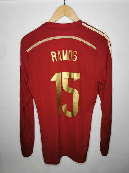 2014 Spain Home Long Sleeve Kitroom Issue 'Ramos 15', Size 6 (Medium)