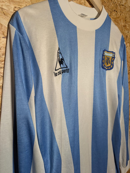 Raffle: 1986 Argentina Home Long Sleeve (Jaspo), Large (fits Medium)