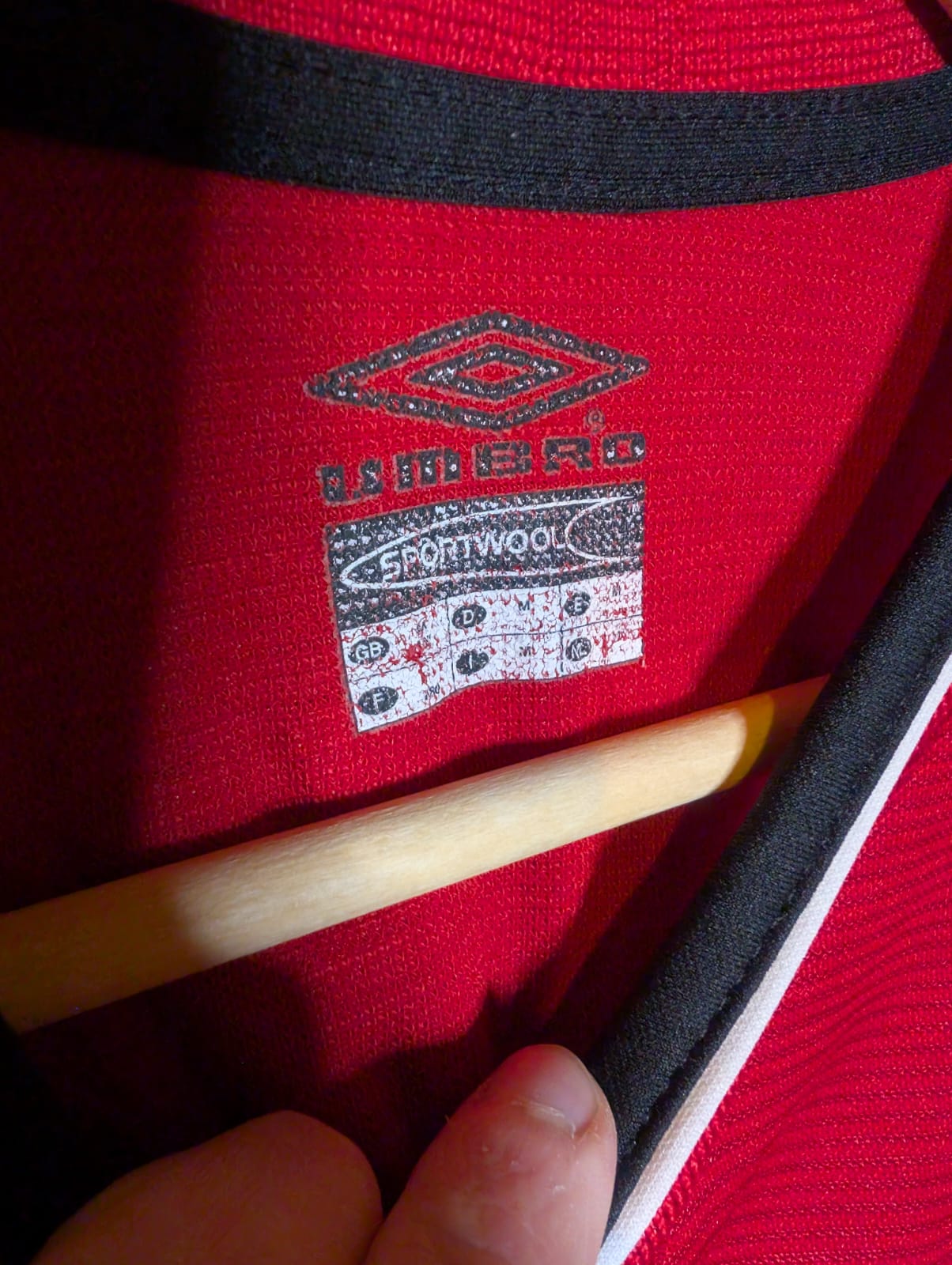 2000 Man United Home Long Sleeve 'Beckham 7', Medium