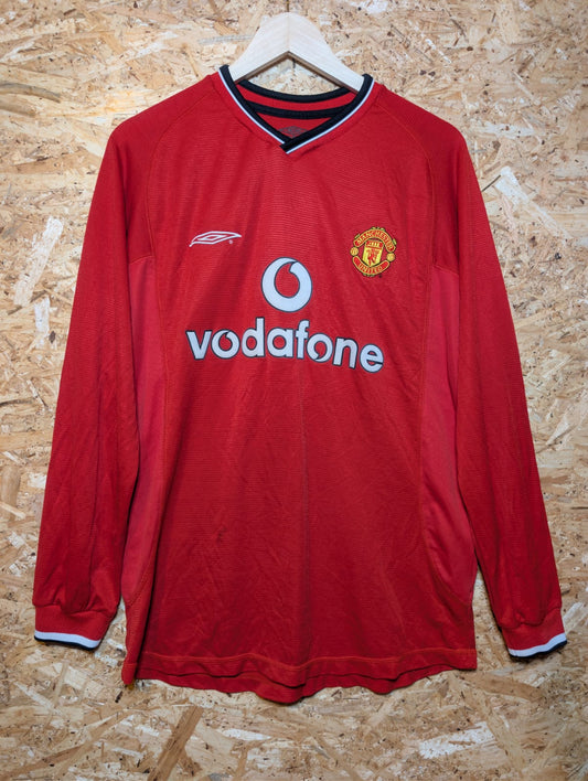 2000 Man United Home Long Sleeve 'Beckham 7', Medium