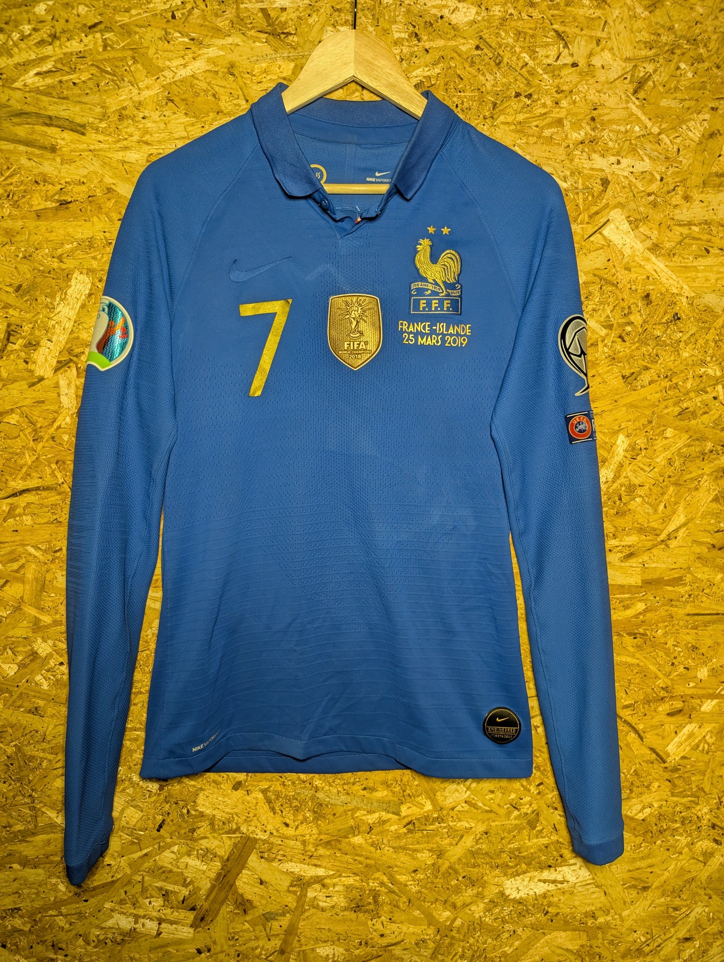 Authentic France 2019 Nike Home Centenary Limited Edition Long Sleeve 'Griezmann 7' Player Spec Football Shirt - Image 1