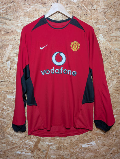 Manchester United Home 2002 Nike Long Sleeve Authentic Football Shirt 'Ronaldo 7', Small (fits Medium)