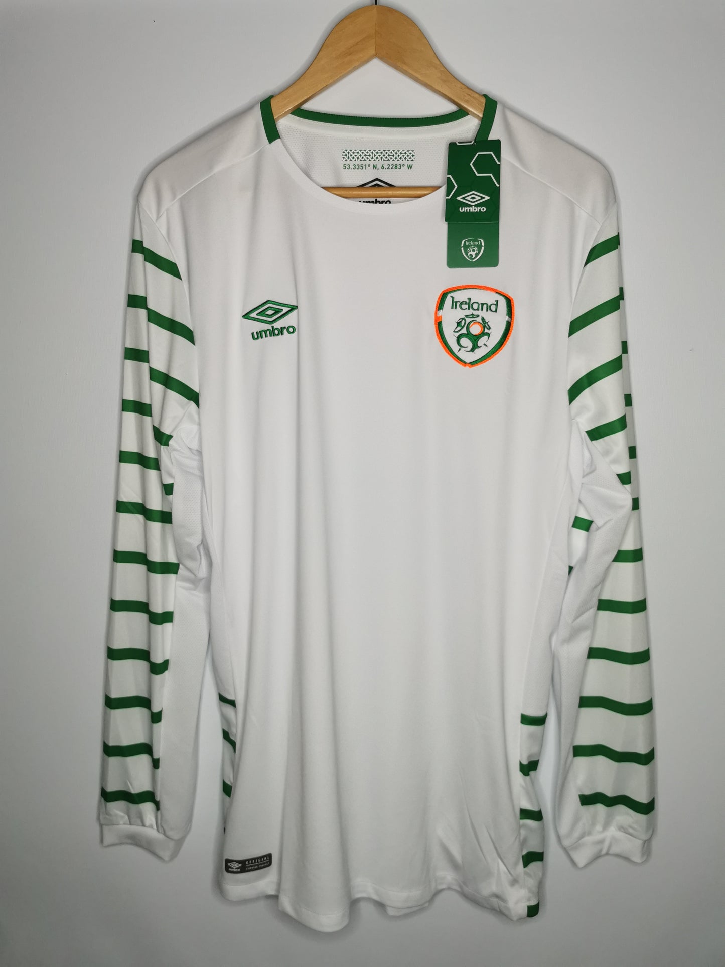 2016 Ireland Away Long Sleeve Player Issue, Large, BNWT