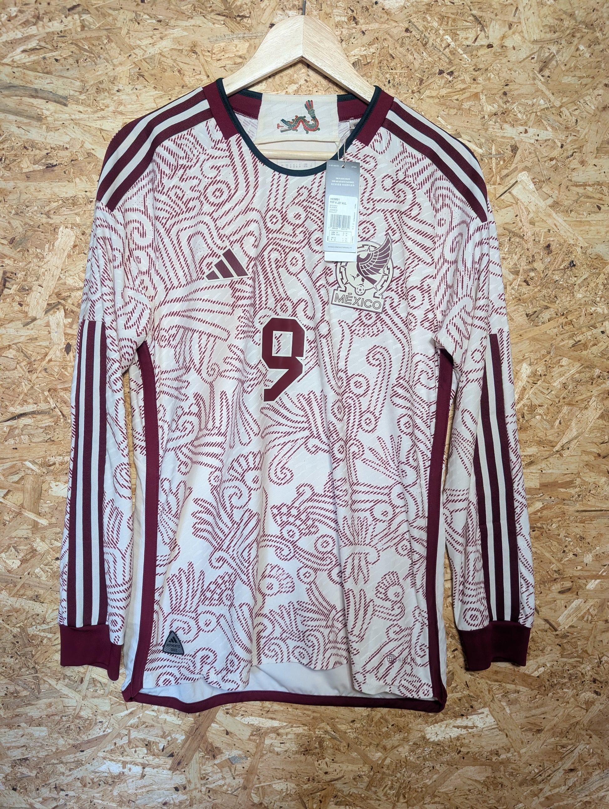 Authentic Mexico 2022 Adidas Away Long Sleeve BNWT 'Raul Jimenez 9' Player Spec Football Shirt - Image 1