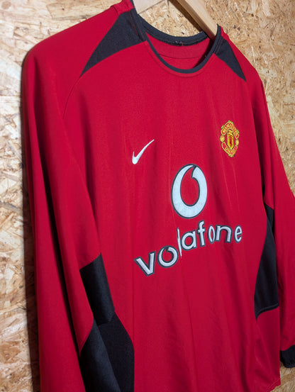 Manchester United Home 2002 Nike Long Sleeve Authentic Football Shirt 'Ronaldo 7', Small (fits Medium)