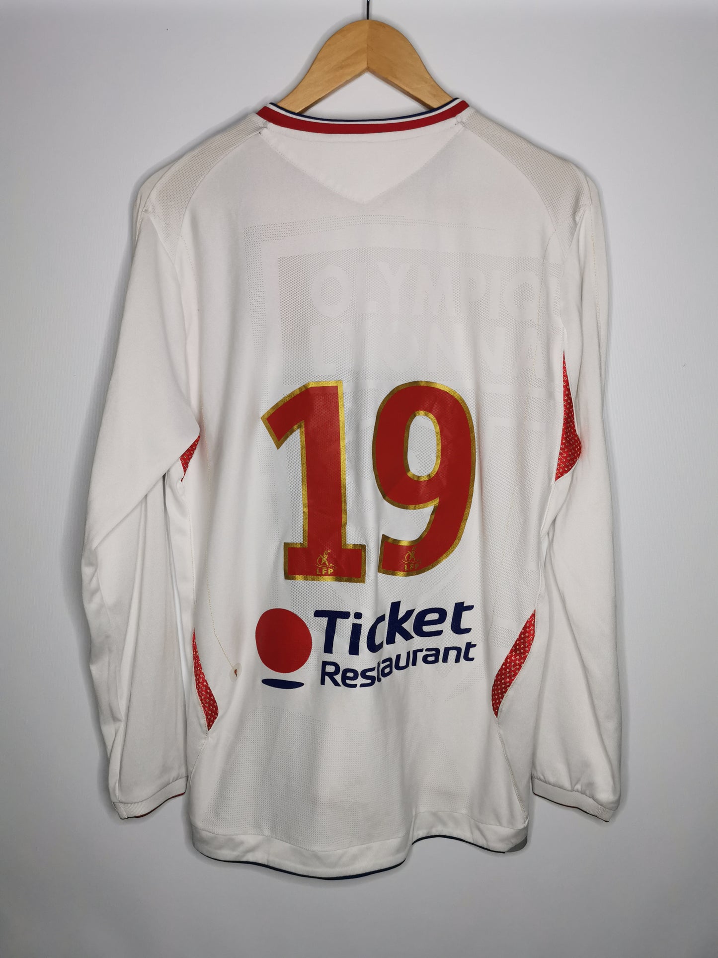 2006 Lyon Home Long Sleeve Karim Benzema Match Issued #19, X Large