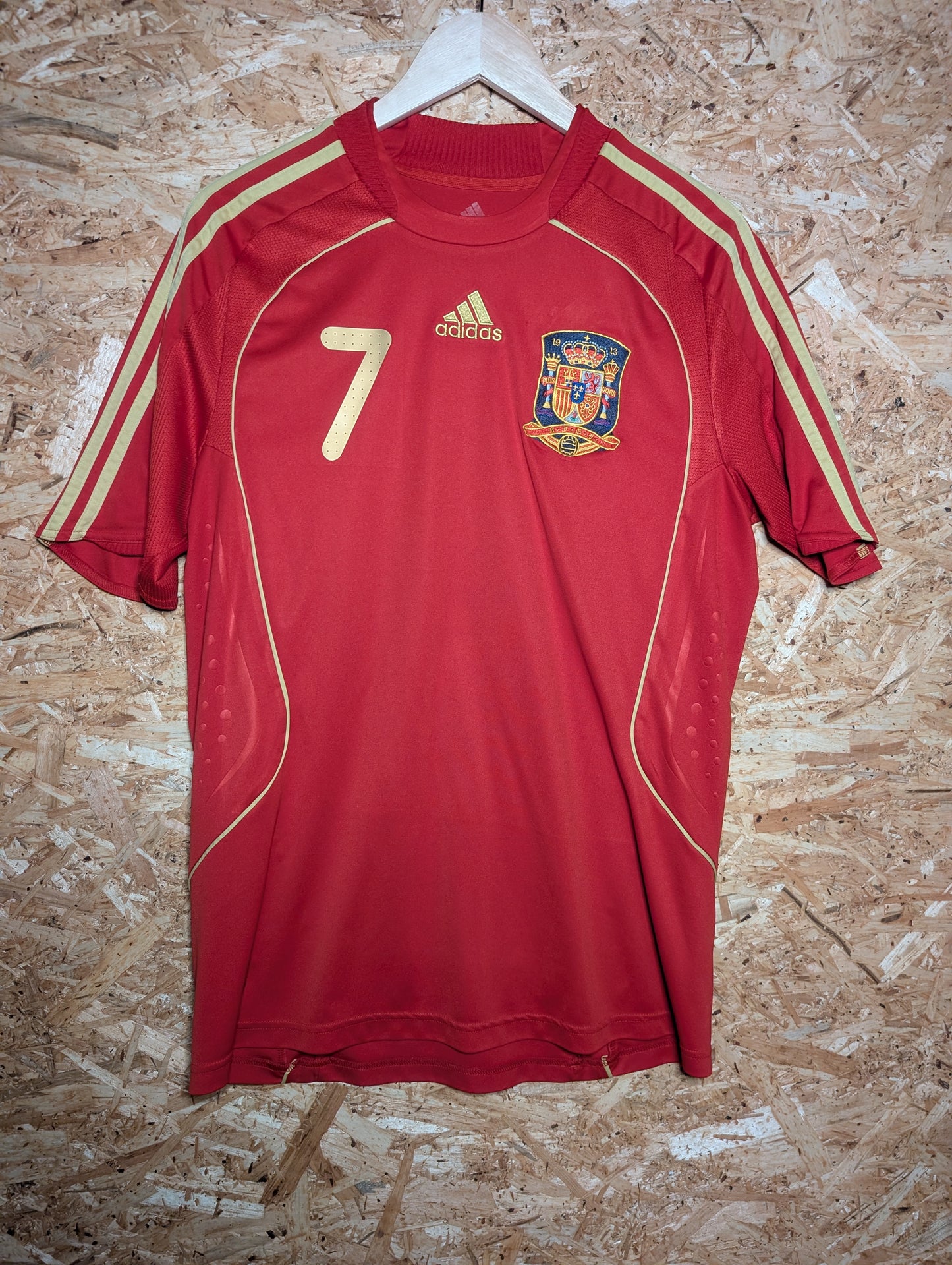 Authentic Spain 2008 Adidas Home 'David Villa 7' Authentic Football Shirt - Image 1