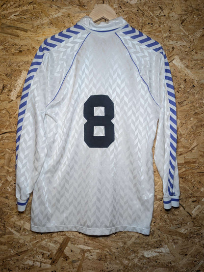 1986 Real Madrid Home Long Sleeve #8, Large (fits Medium)
