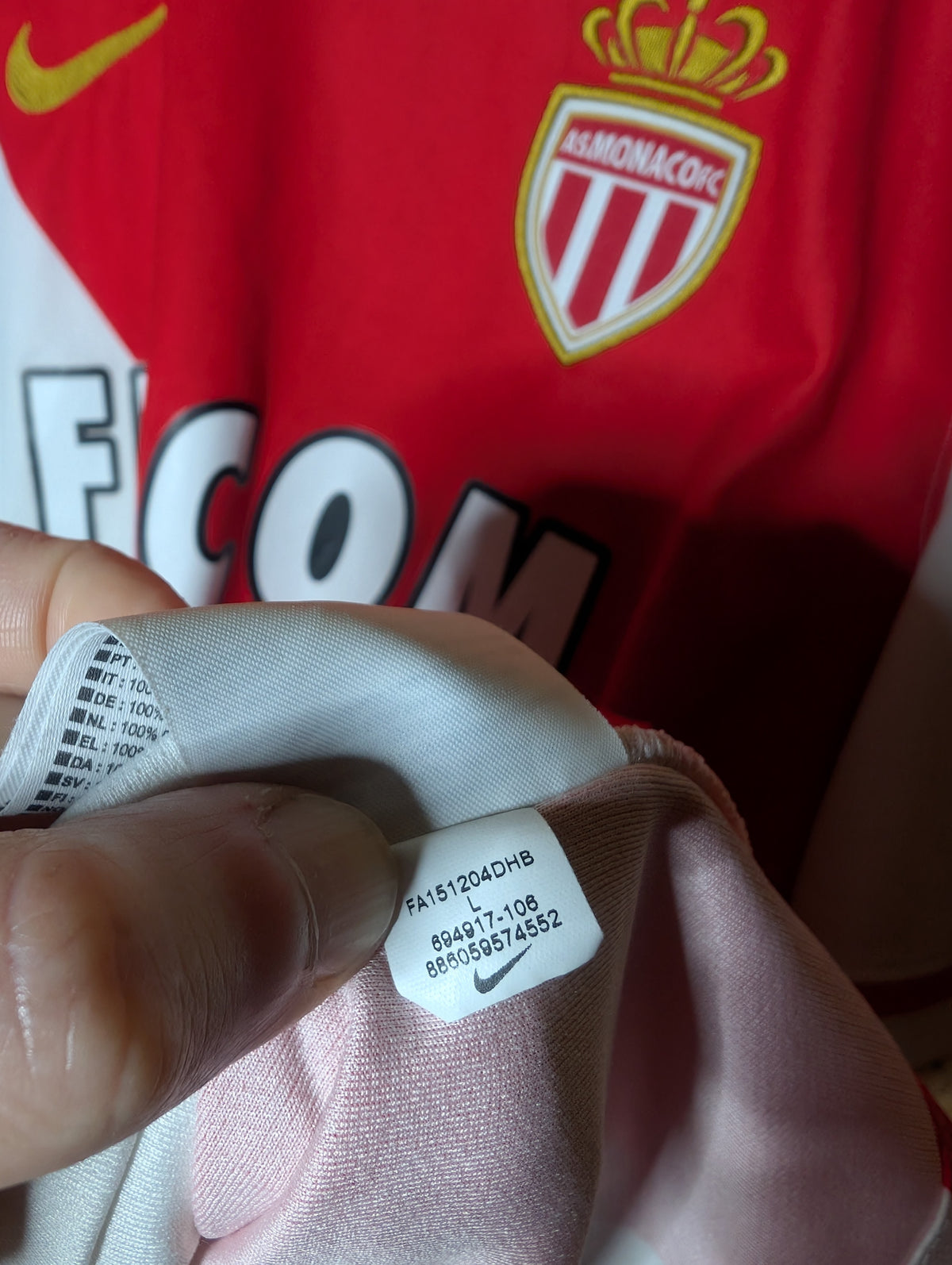 Authentic Monaco 2015 Nike Home Football Shirt 'Mbappé 29', Large (Image 5)