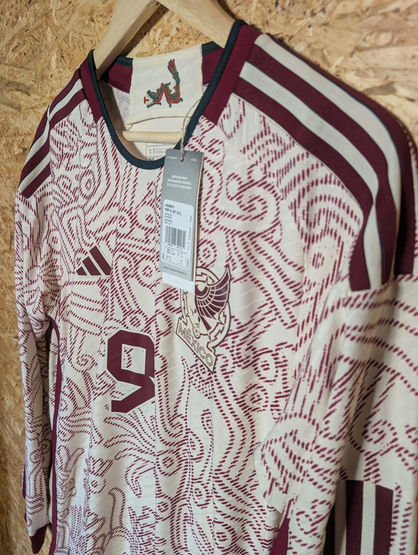 Authentic Mexico 2022 Adidas Away Long Sleeve BNWT 'Raul Jimenez 9' Player Spec Football Shirt - Image 4