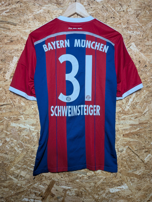 Authentic Bayern Munich 2014 Adidas Home Football Shirt 'Schweinsteiger 31' (Image 2)