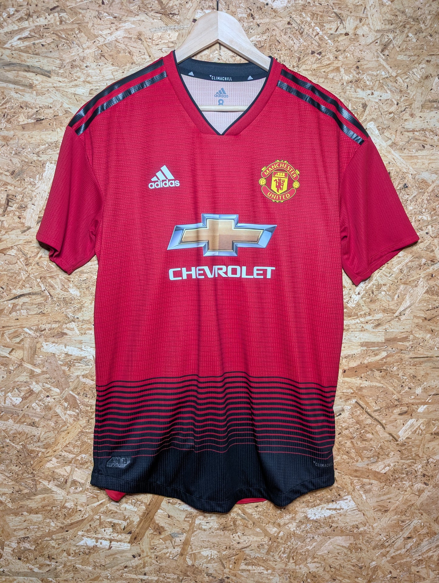 Manchester United Home 2018 Adidas Kitroom Issued Football Shirt, Size 8 (Large)