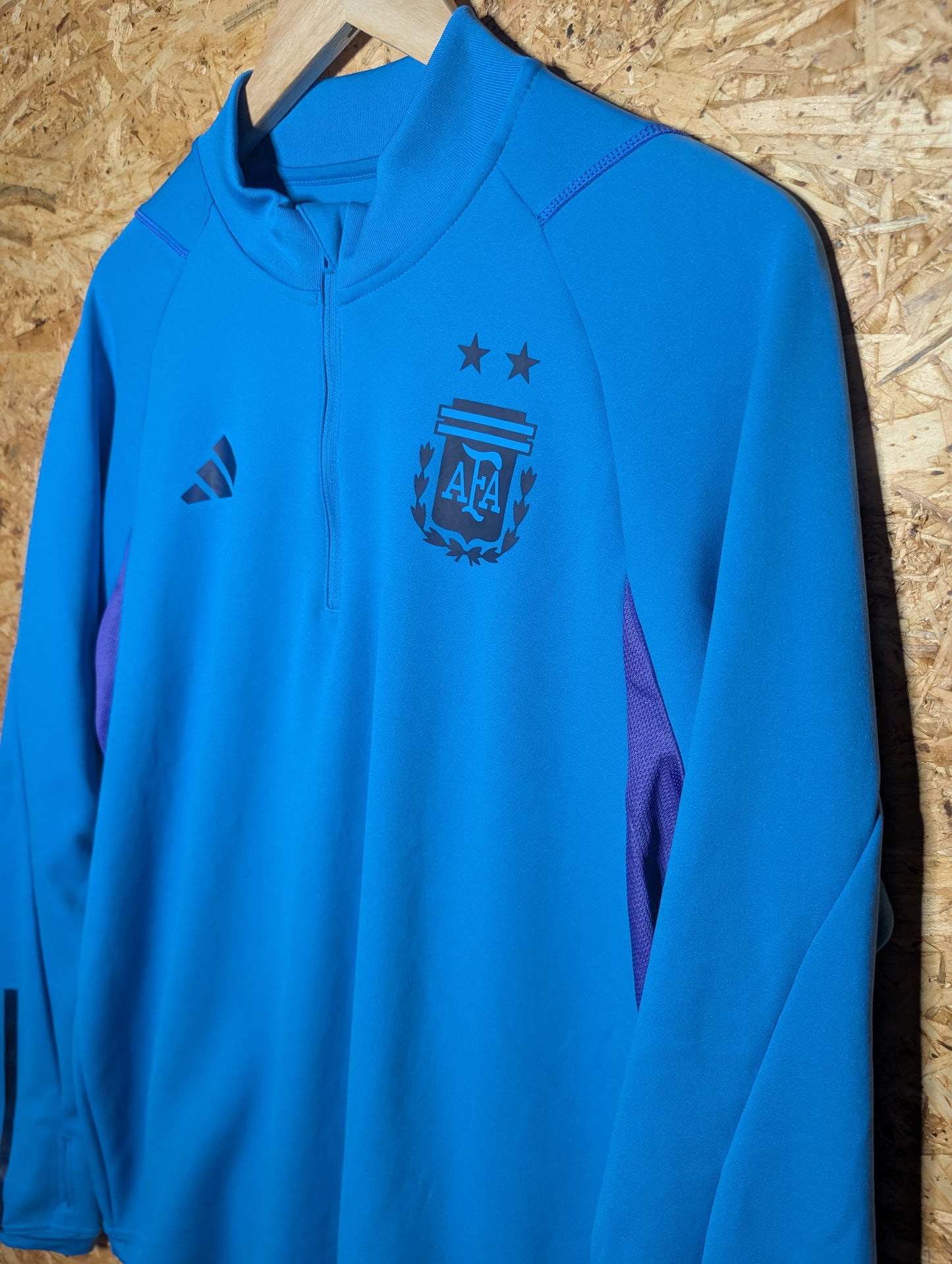 Authentic Argentina 2022 Adidas 2 Star Football Track Top - Image 4