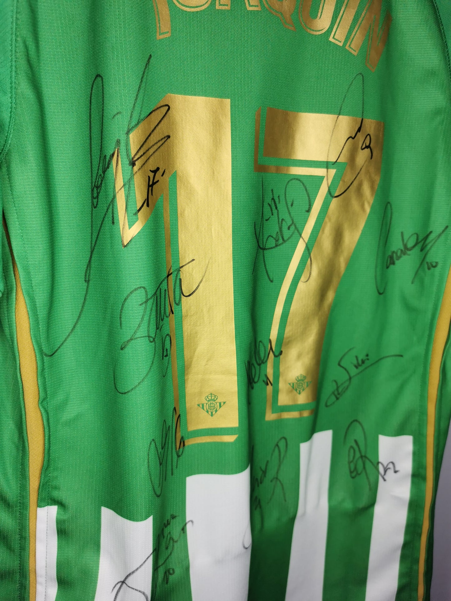 2019 Real Betis Home Squad Signed Joaquin Match Issued, Large
