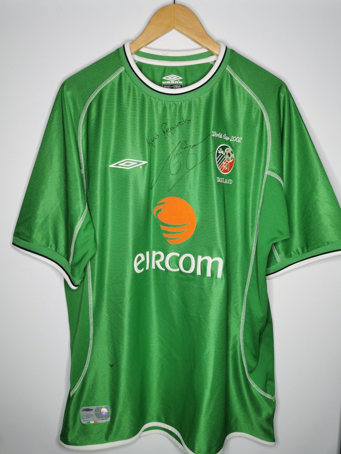 2002 Ireland Home Niall Quinn signed, X Large