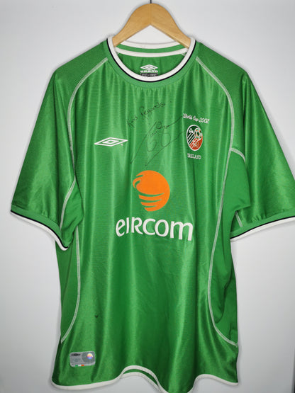 2002 Ireland Home Niall Quinn signed, X Large