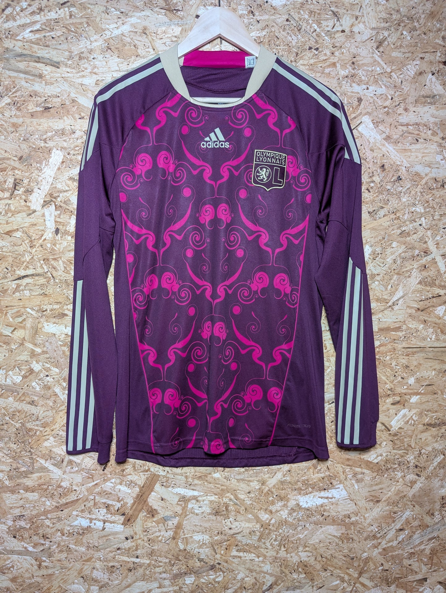 Authentic Lyon 2010 Adidas Long Sleeve Player Spec Away Football Shirt (Image 1)