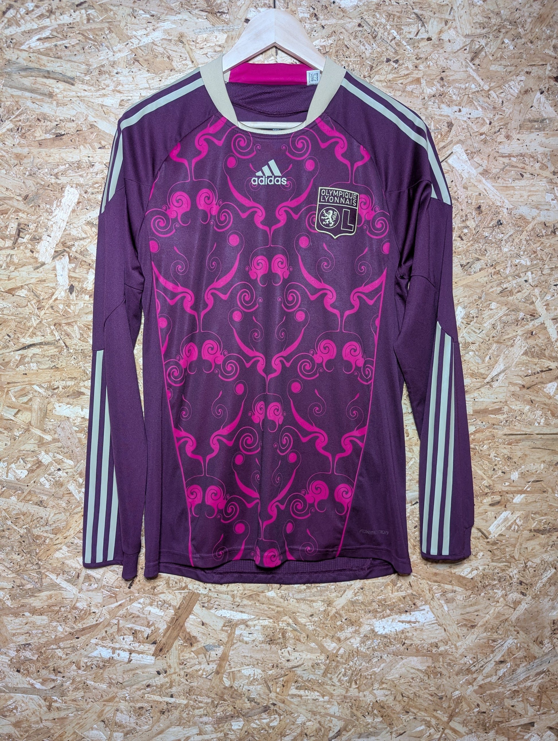 Authentic Lyon 2010 Adidas Long Sleeve Player Spec Away Football Shirt (Image 1)