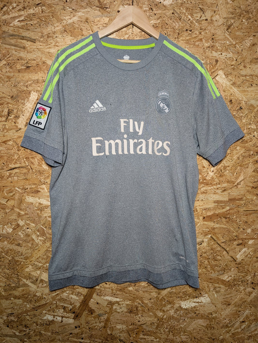 Authentic Real Madrid 2015 Adidas Grey Away Football Shirt, Large (Image 1)