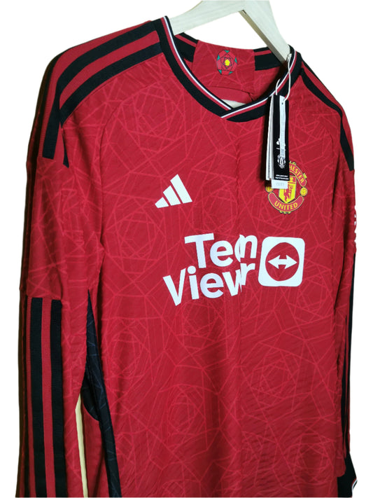 Authentic 2023 Man United Home Long Sleeve Player Spec 'Hojlund 11' (Image 2)