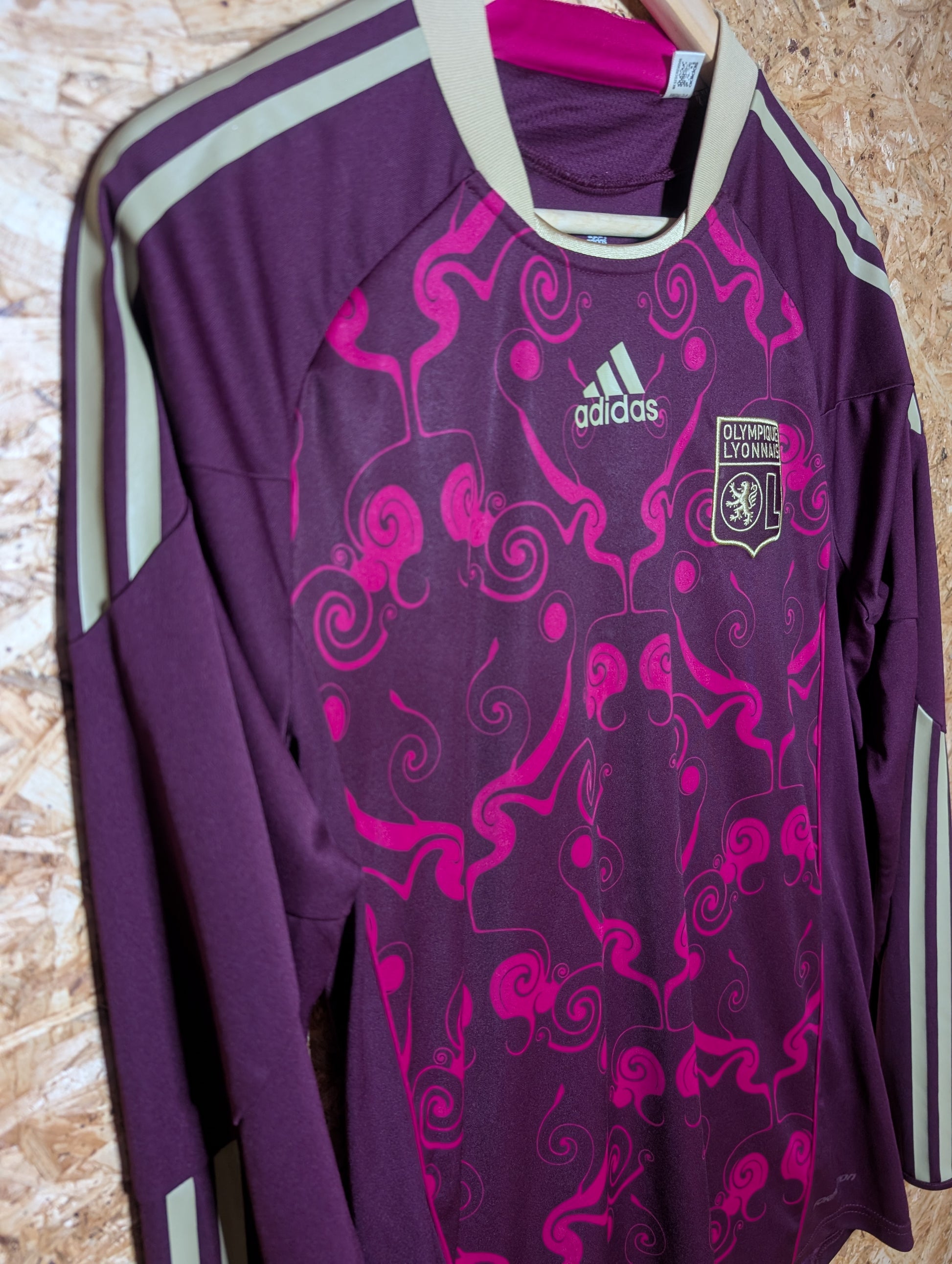 Authentic Lyon 2010 Adidas Long Sleeve Player Spec Away Football Shirt (Image 3)