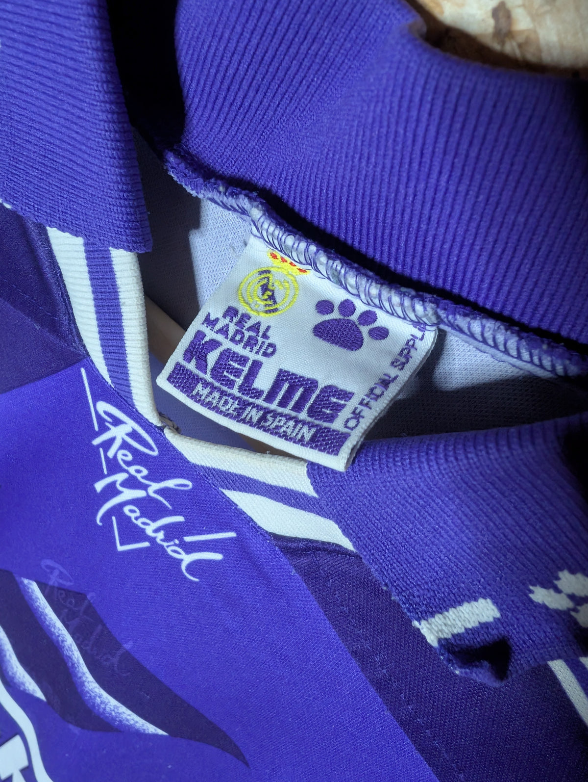 Authentic Real Madrid 1996 Purple Away Football Shirt #9, Large (Image 6)
