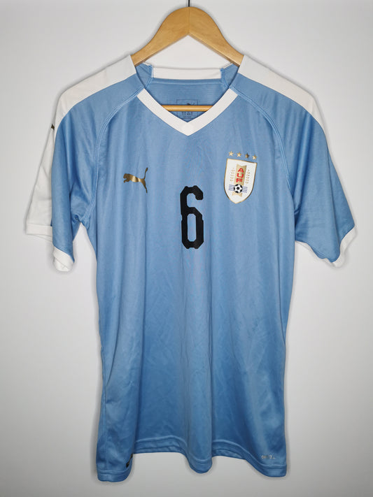 2019 Uruguay Home 'Bentancur 6' matchworn vs Peru