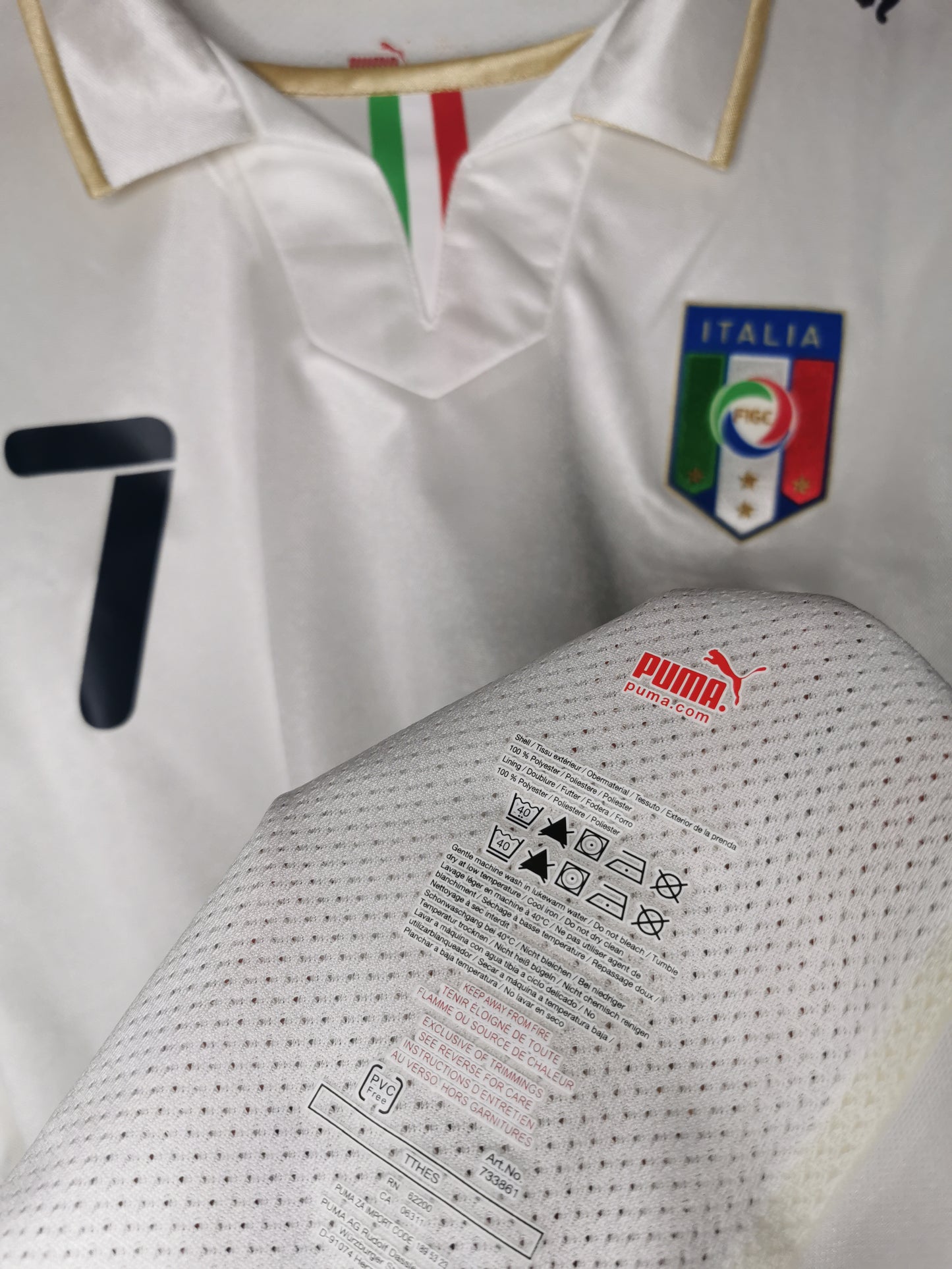 2008 Italy Away long sleeve 'Del Piero 7' match issued