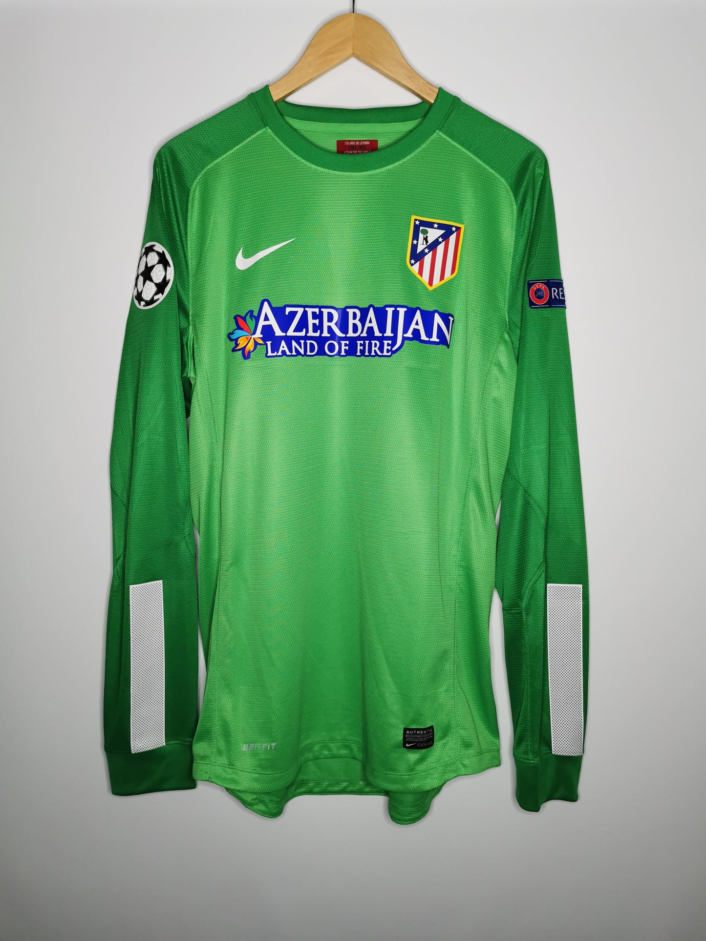 2013 Atletico Madrid long sleeve 'Courtois 13' UCL match issued