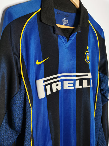 Inter home 2001 long sleeve 'Ronaldo 9', Medium