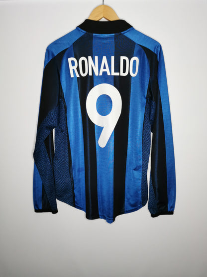 Inter home 2001 long sleeve 'Ronaldo 9', Medium