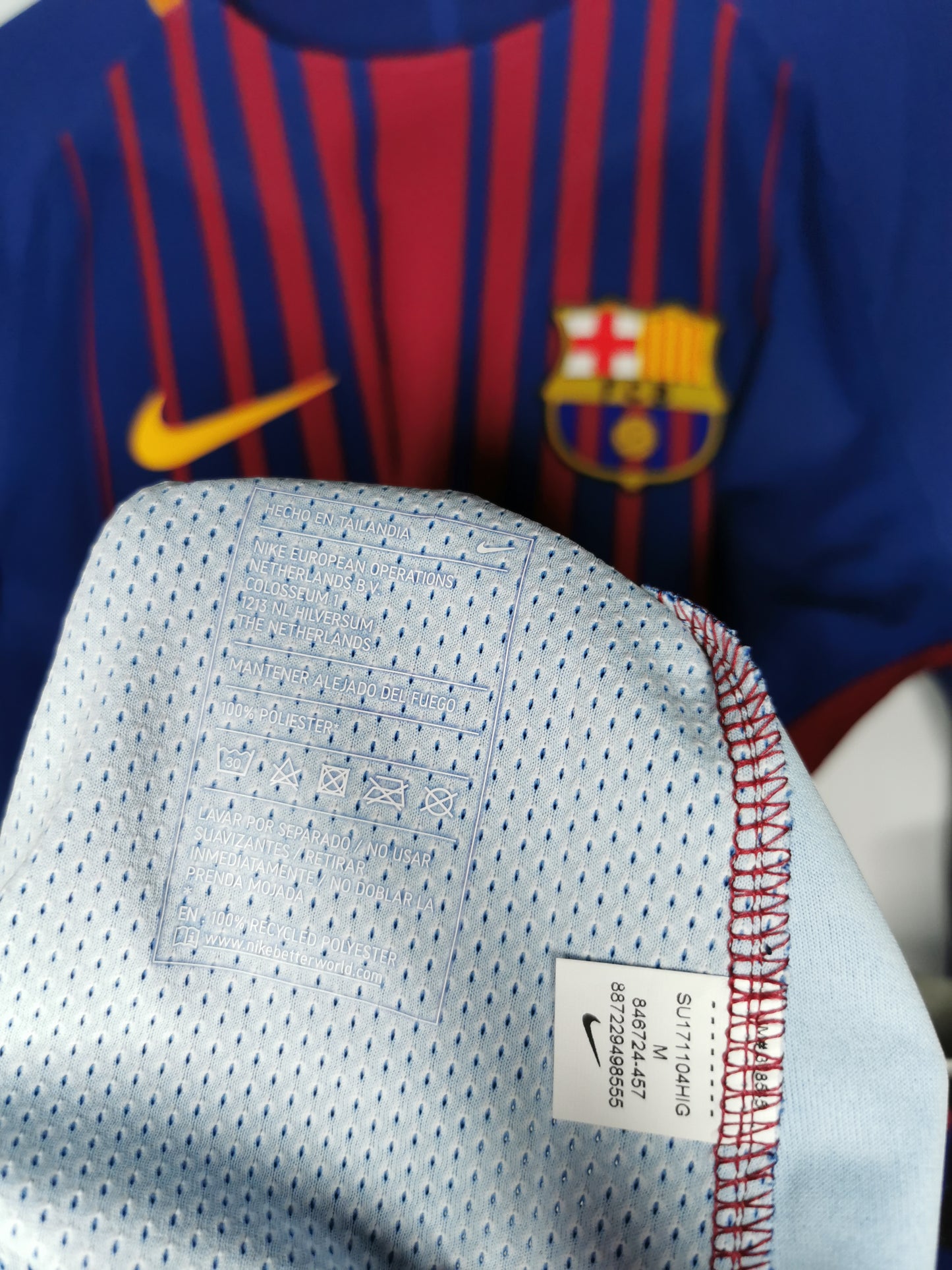 2017 Barcelona Home Kitroom Issue Long Sleeve, Medium