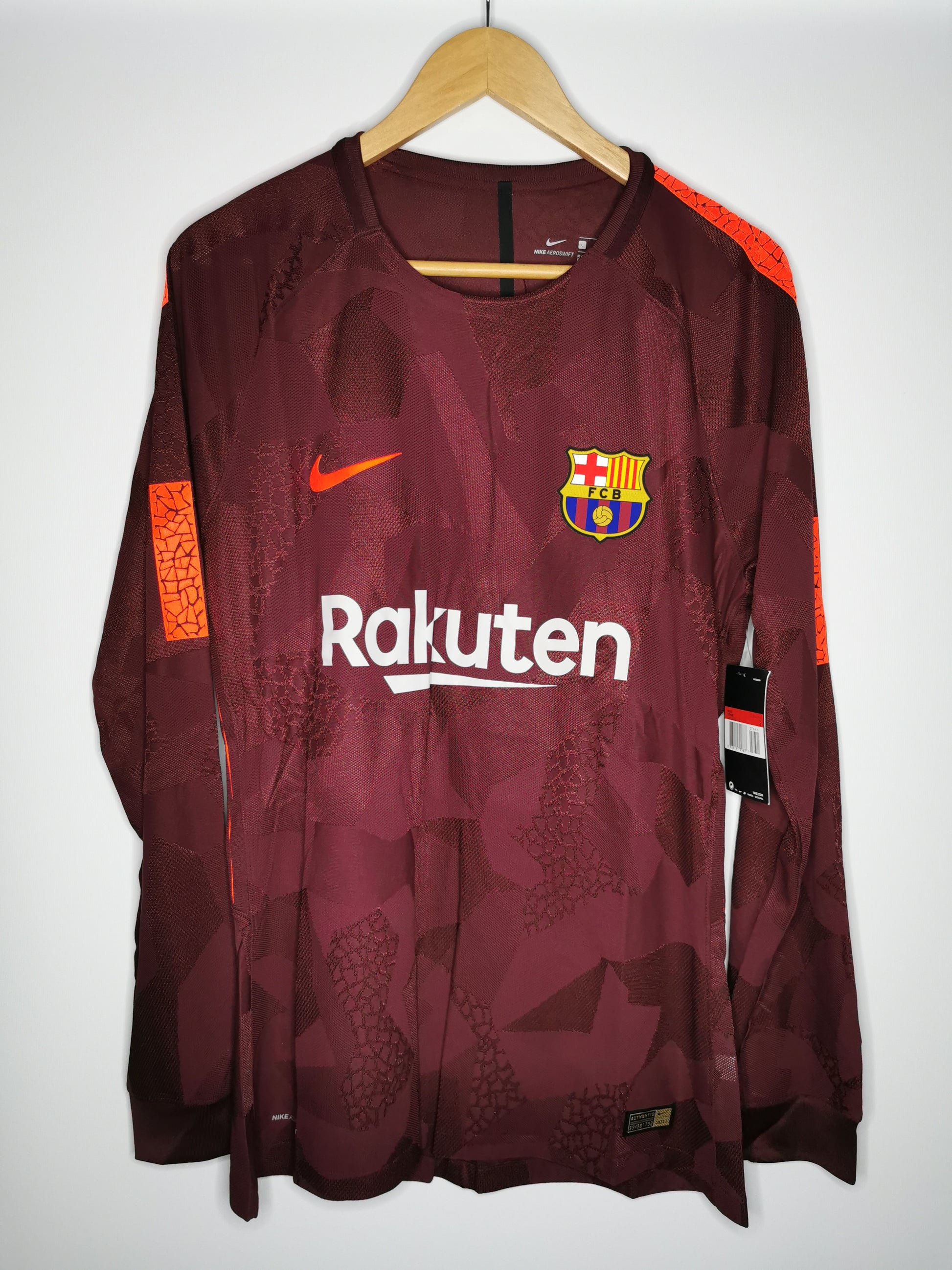 Authentic 2017 Barcelona Third Kitroom Issue Long Sleeve (Image 1)